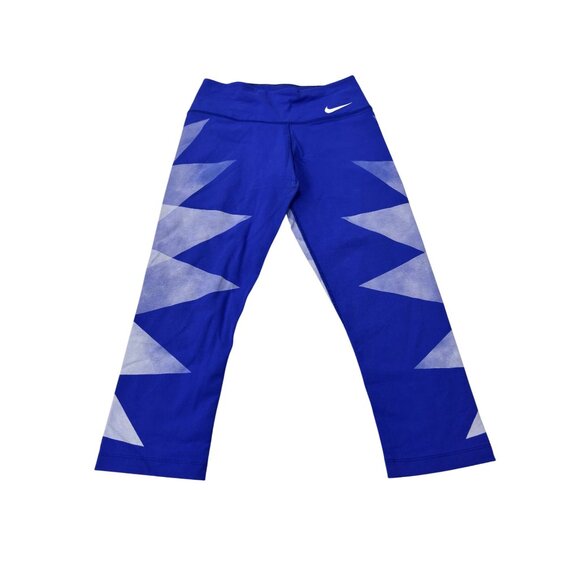 Nike Dri-Fit Womens XS Blue Geometric Leggings - Picture 1 of 8